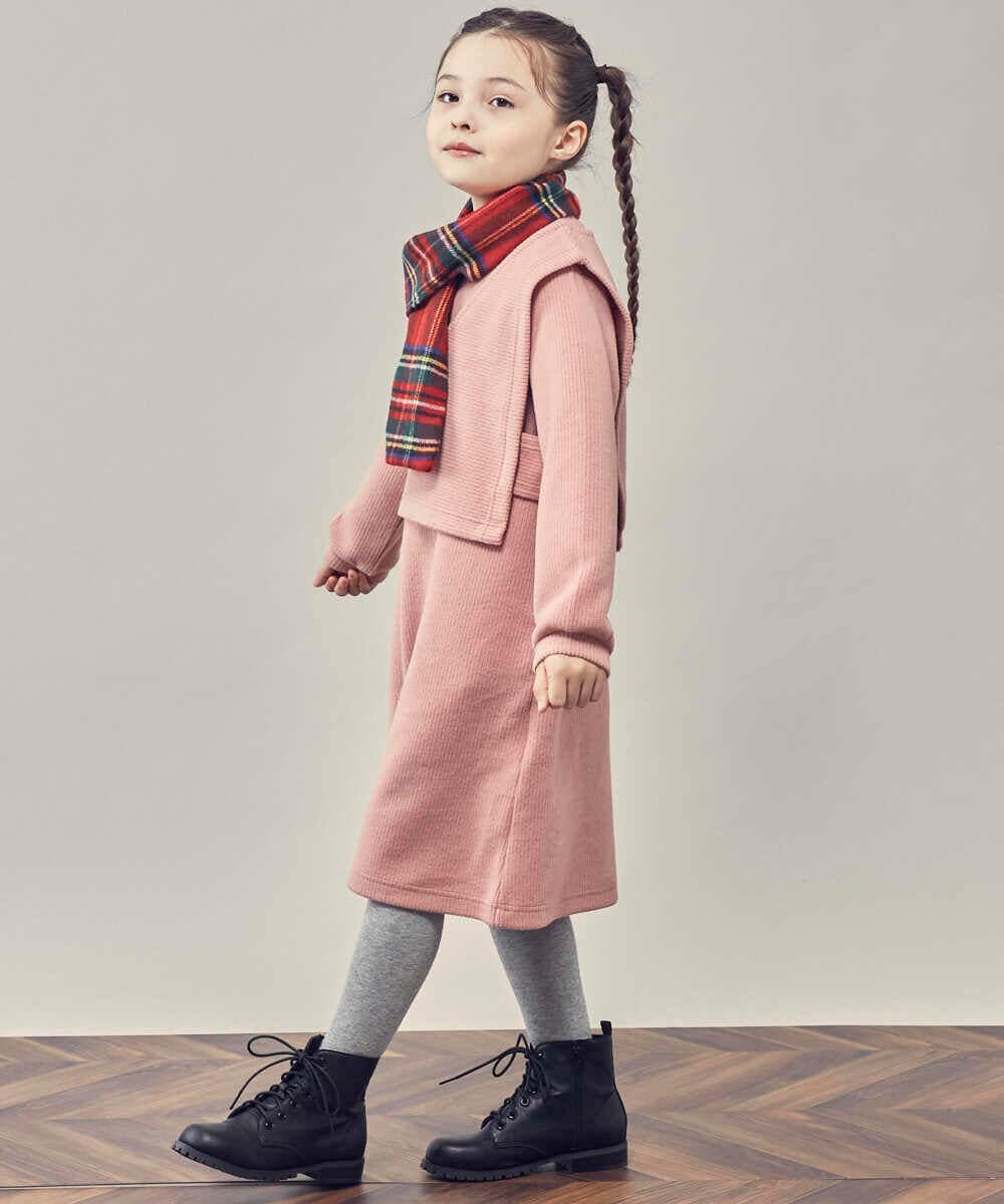 KG3AS23016 a.v.v KIDS(アー・ヴェ・ヴェ) [KIDS]チェック柄ティペット ベージュ
