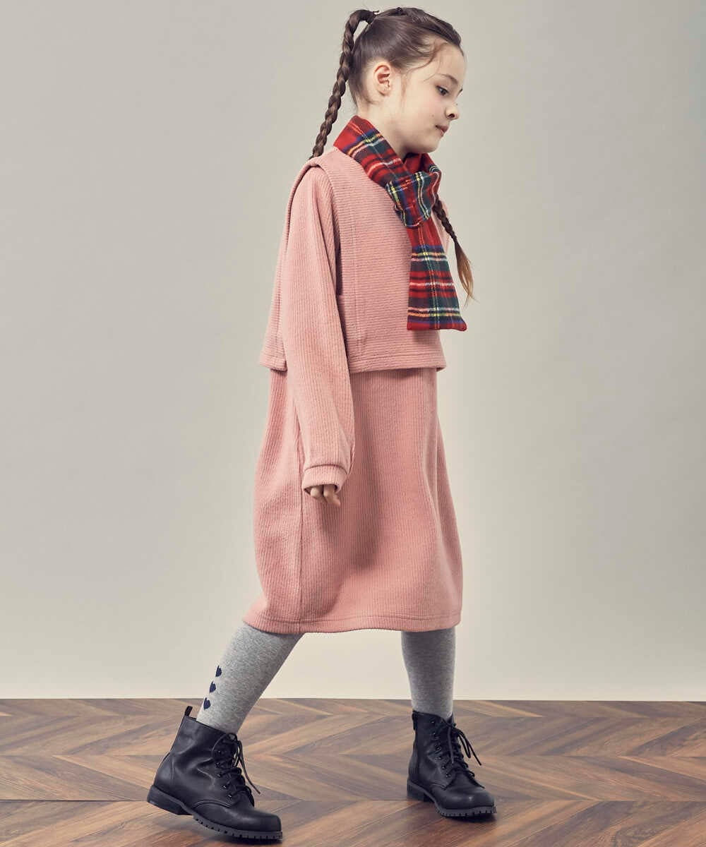 KG3AS23016 a.v.v KIDS(アー・ヴェ・ヴェ) [KIDS]チェック柄ティペット ベージュ