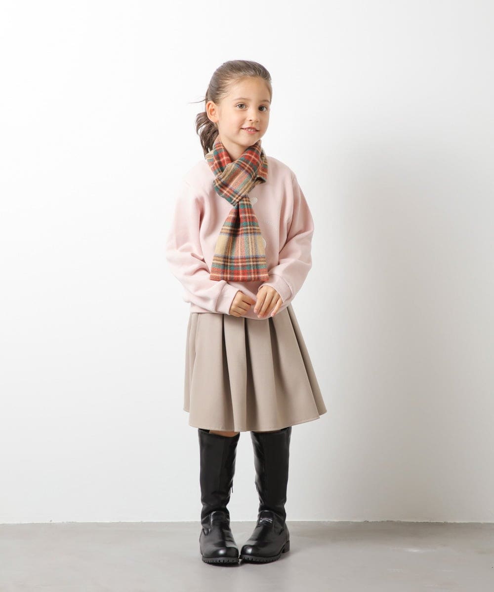 KG3AS23016 a.v.v KIDS(アー・ヴェ・ヴェ) [KIDS]チェック柄ティペット ベージュ