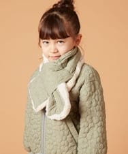 KG3JS10024 a.v.v KIDS(アー・ヴェ・ヴェ) [KIDS]【2WAY】フラワーキルトリバーシブルマフラー カーキ
