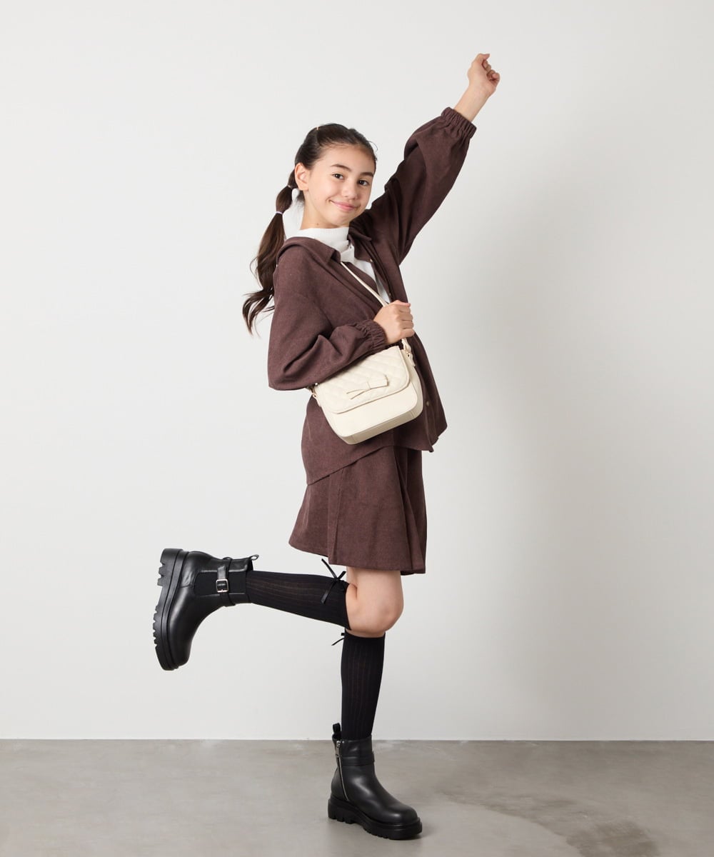 KG6AD02059 a.v.v KIDS(アー・ヴェ・ヴェ) [19-24cm]【滑りにくいタンクソール】サイドゴアブーツ ブラック