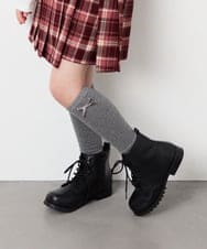 KG6AG02059 a.v.v KIDS(アー・ヴェ・ヴェ) [20-24cm]【ファスナー付きで楽ちん/セレモニーにもOK】レースアップブーツ ブラック