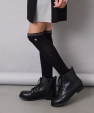 KG6AG02059 a.v.v KIDS(アー・ヴェ・ヴェ) [20-24cm]【ファスナー付きで楽ちん/セレモニーにもOK】レースアップブーツ ブラック