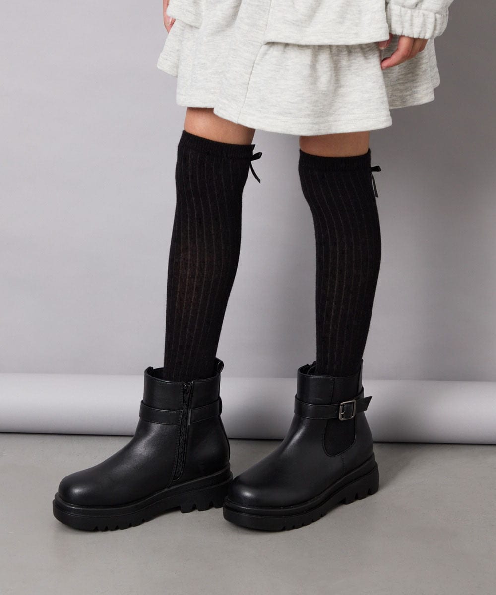 KG6AG03064 a.v.v KIDS(アー・ヴェ・ヴェ) [KIDS]【20-24cm】サイドゴアブーツ ブラック