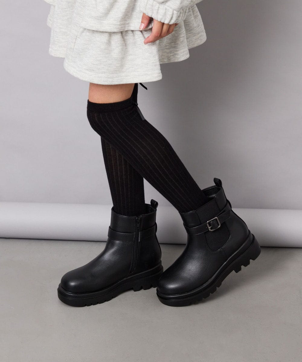 KG6AG03064 a.v.v KIDS(アー・ヴェ・ヴェ) [KIDS]【20-24cm】サイドゴアブーツ ブラック