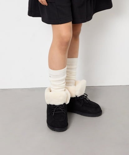KG6AG04049  [KIDS]【19-23cm】レースアップムートンブーツ