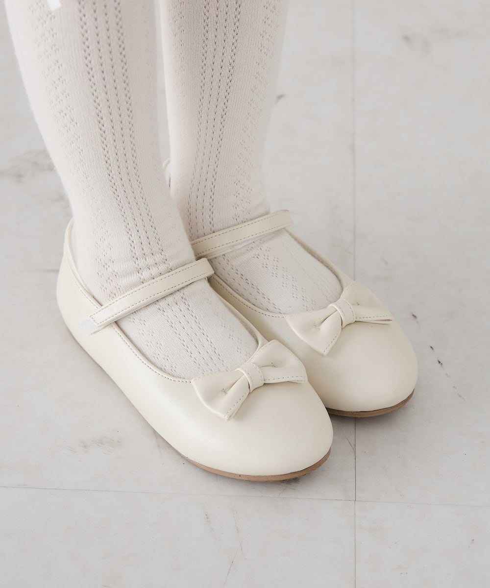 KG6CD30046 a.v.v KIDS(アー・ヴェ・ヴェ) [18/19/20cm]【セレモニー】リボンバレエシューズ ホワイト