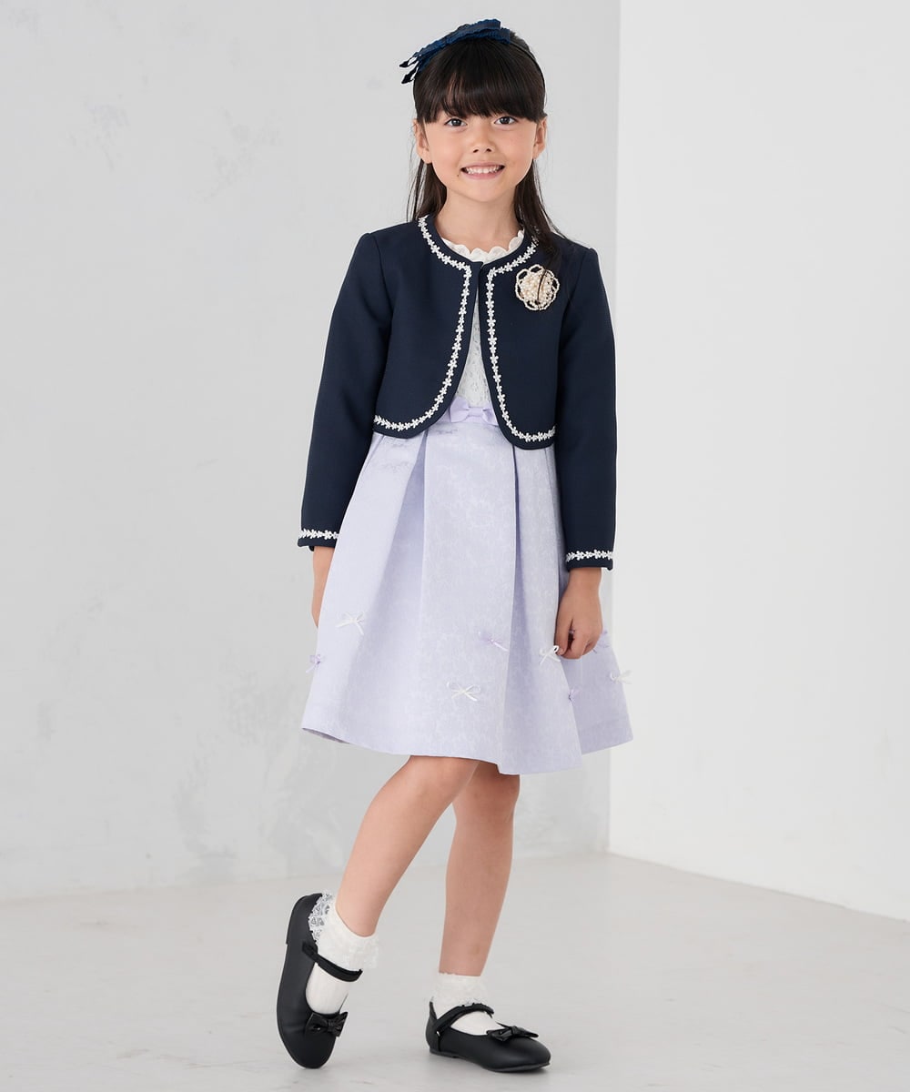 KG6CD30046 a.v.v KIDS(アー・ヴェ・ヴェ) [18/19/20cm]【セレモニー】リボンバレエシューズ ブラック