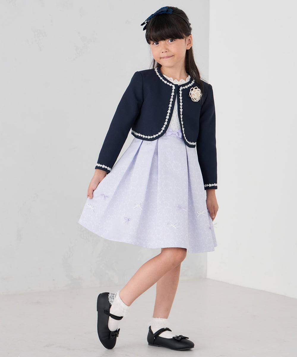 KG6CD30046 a.v.v KIDS(アー・ヴェ・ヴェ) [18/19/20cm]【セレモニー】リボンバレエシューズ ブラック