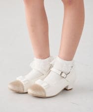 KG6CD31046 a.v.v KIDS(アー・ヴェ・ヴェ) [18/19/20cm]【セレモニー】リボンヒールパンプス アイボリー