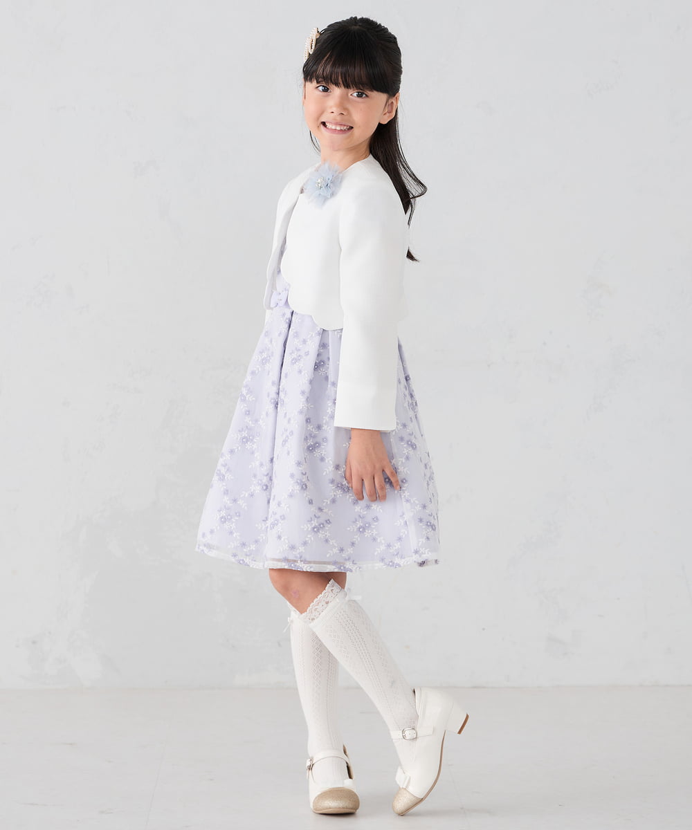 KG6CD31046 a.v.v KIDS(アー・ヴェ・ヴェ) [18/19/20cm]【セレモニー】リボンヒールパンプス アイボリー
