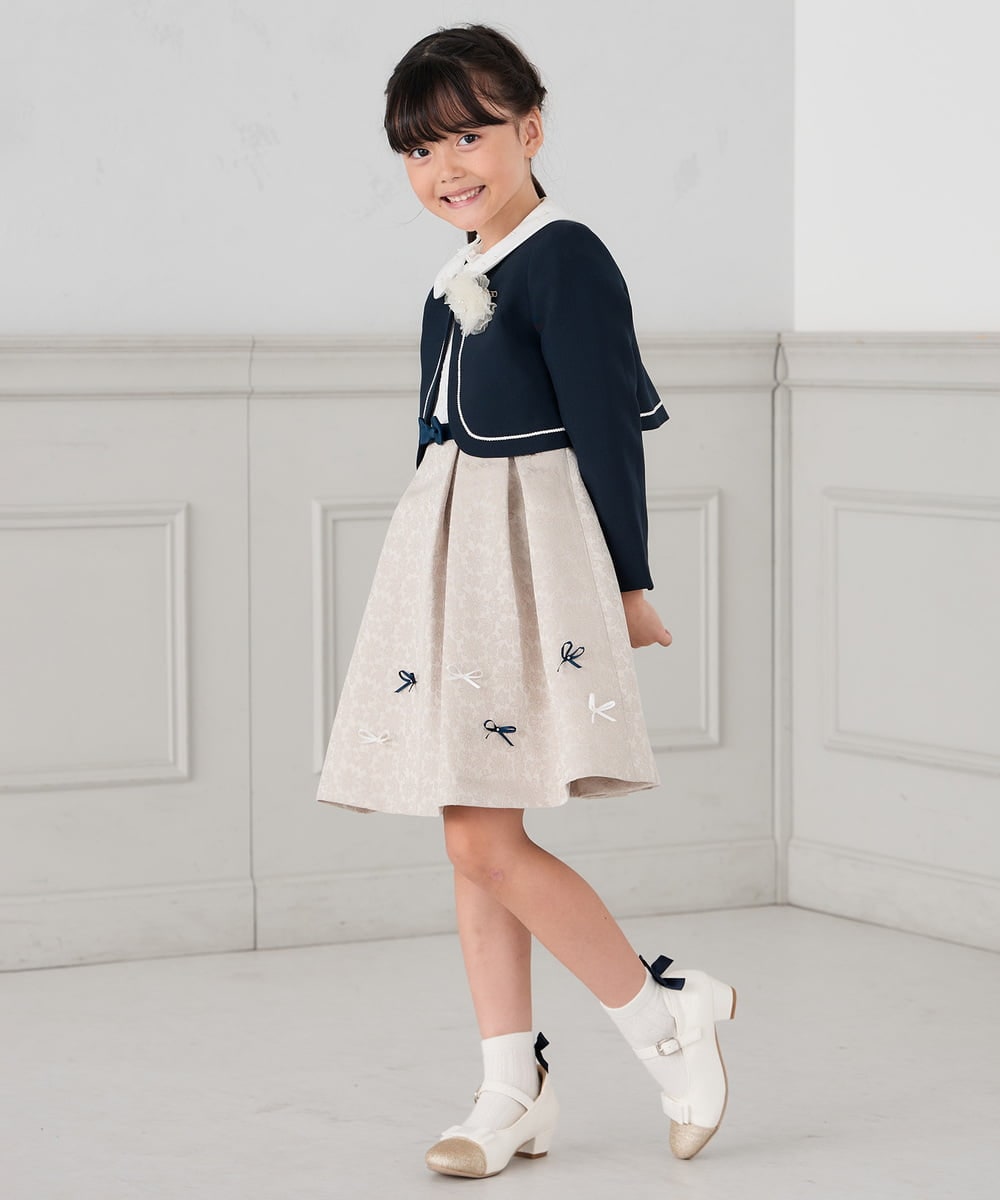 KG6CD31046 a.v.v KIDS(アー・ヴェ・ヴェ) [18/19/20cm]【セレモニー】リボンヒールパンプス アイボリー