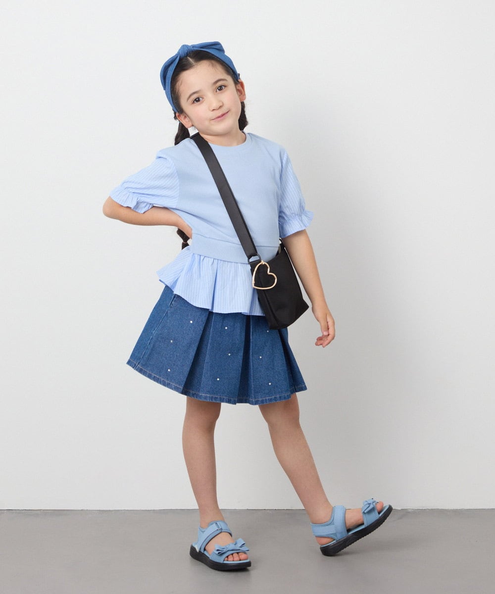 KG6GA07039 a.v.v KIDS(アー・ヴェ・ヴェ) [人気NO.1][18-23cm][軽量][履きやすい][柔らかい肌当たり]リボンスポサン ライトブルー