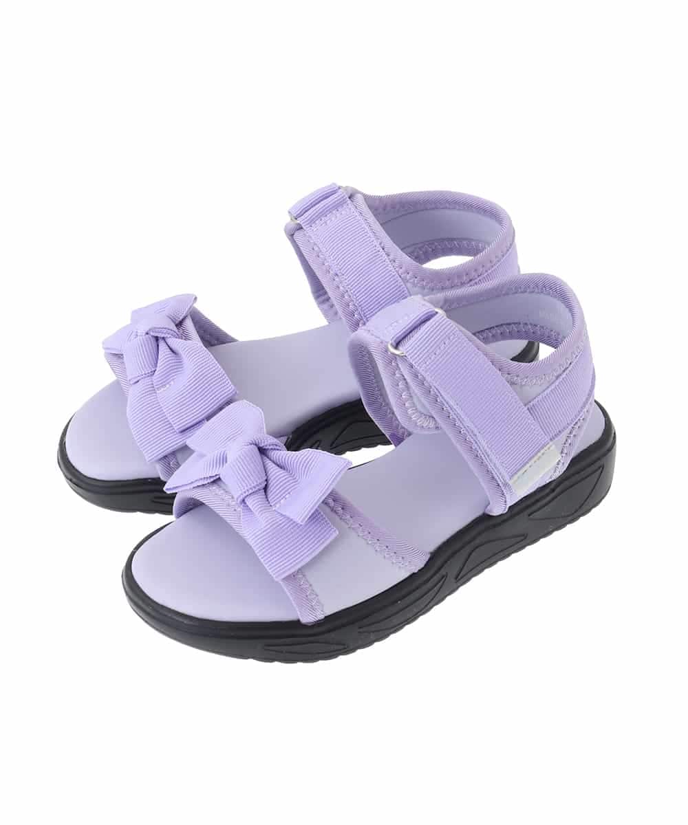 KG6GA07039 a.v.v KIDS(アー・ヴェ・ヴェ) [人気NO.1][18-23cm][軽量][履きやすい][柔らかい肌当たり]リボンスポサン ラベンダー