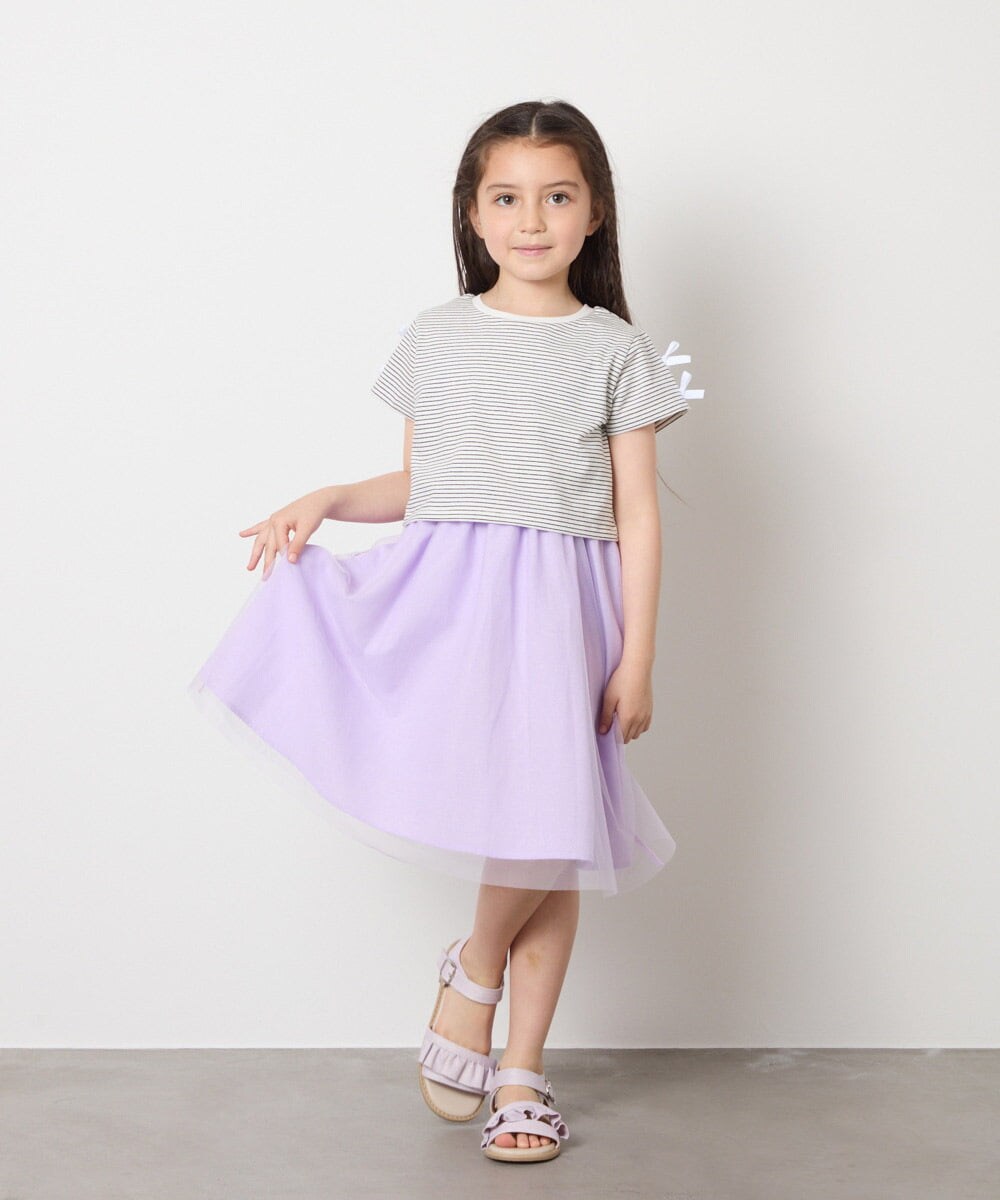 KG6GA09044 a.v.v KIDS(アー・ヴェ・ヴェ) [19-23cm][キラキララメ][コットン素材の優しい風合い]フリルサンダル ライトブルー