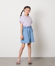 KG6GA09044 a.v.v KIDS(アー・ヴェ・ヴェ) [19-23cm][キラキララメ][コットン素材の優しい風合い]フリルサンダル ライトブルー