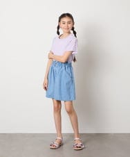 KG6GA09044 a.v.v KIDS(アー・ヴェ・ヴェ) [19-23cm][キラキララメ][コットン素材の優しい風合い]フリルサンダル ライトブルー
