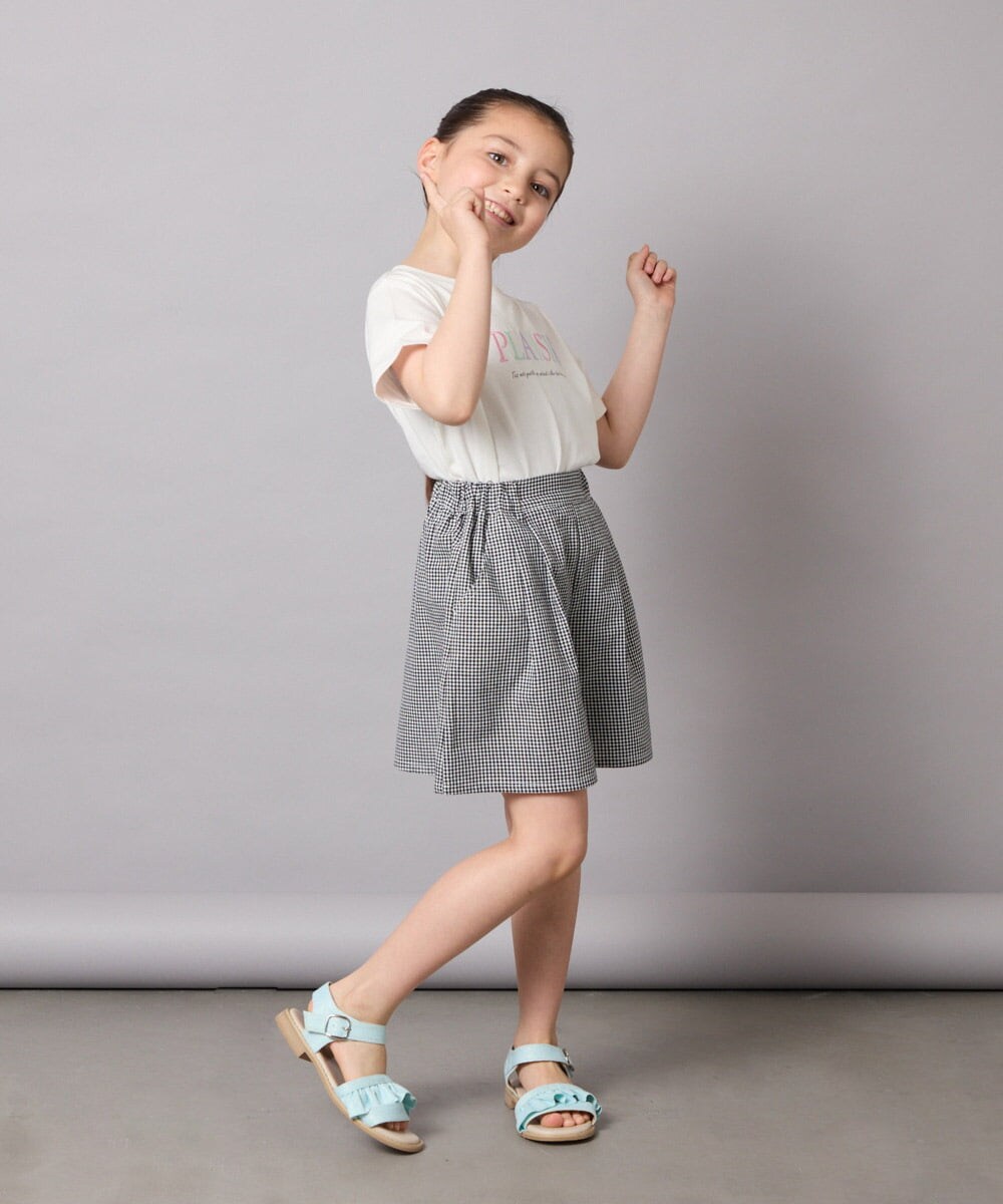 KG6GA09044 a.v.v KIDS(アー・ヴェ・ヴェ) [19-23cm][キラキララメ][コットン素材の優しい風合い]フリルサンダル ライトブルー