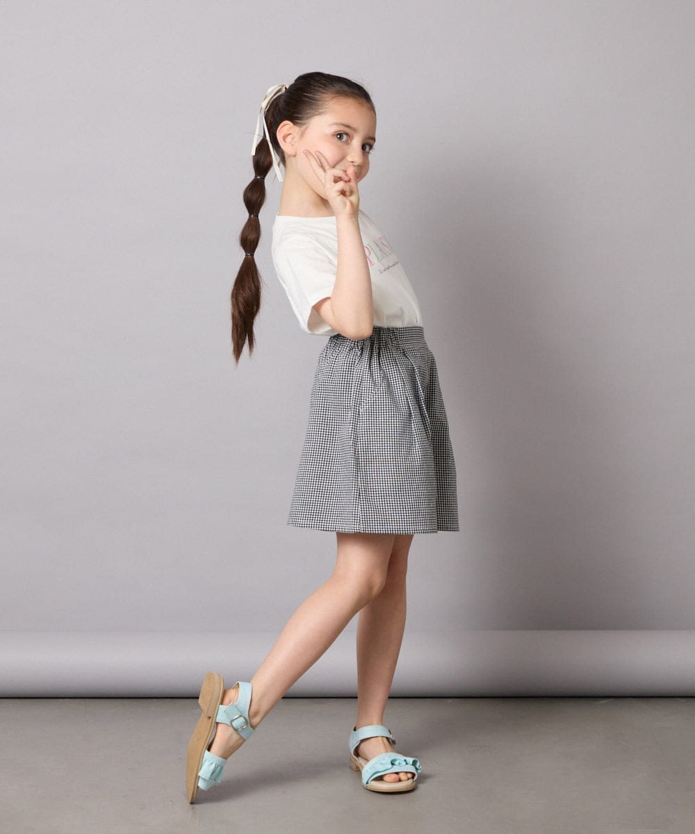 KG6GA09044 a.v.v KIDS(アー・ヴェ・ヴェ) [19-23cm][キラキララメ][コットン素材の優しい風合い]フリルサンダル ライトブルー