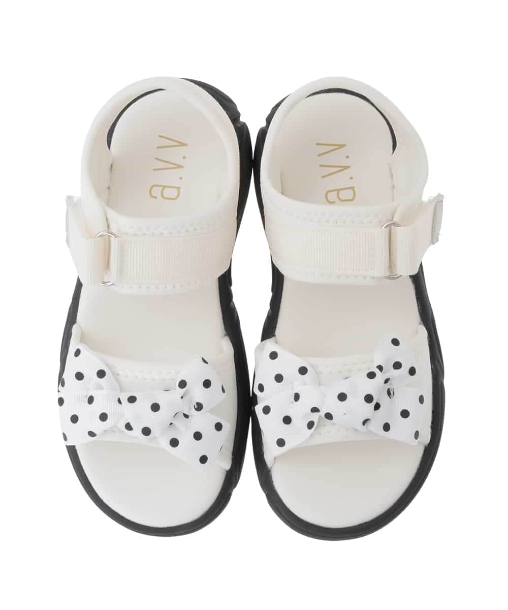 KG6GD12039 a.v.v KIDS(アー・ヴェ・ヴェ) 【19-24cm】[大人気商品/26SS新作/KIDS]リボンスポサン アイボリー