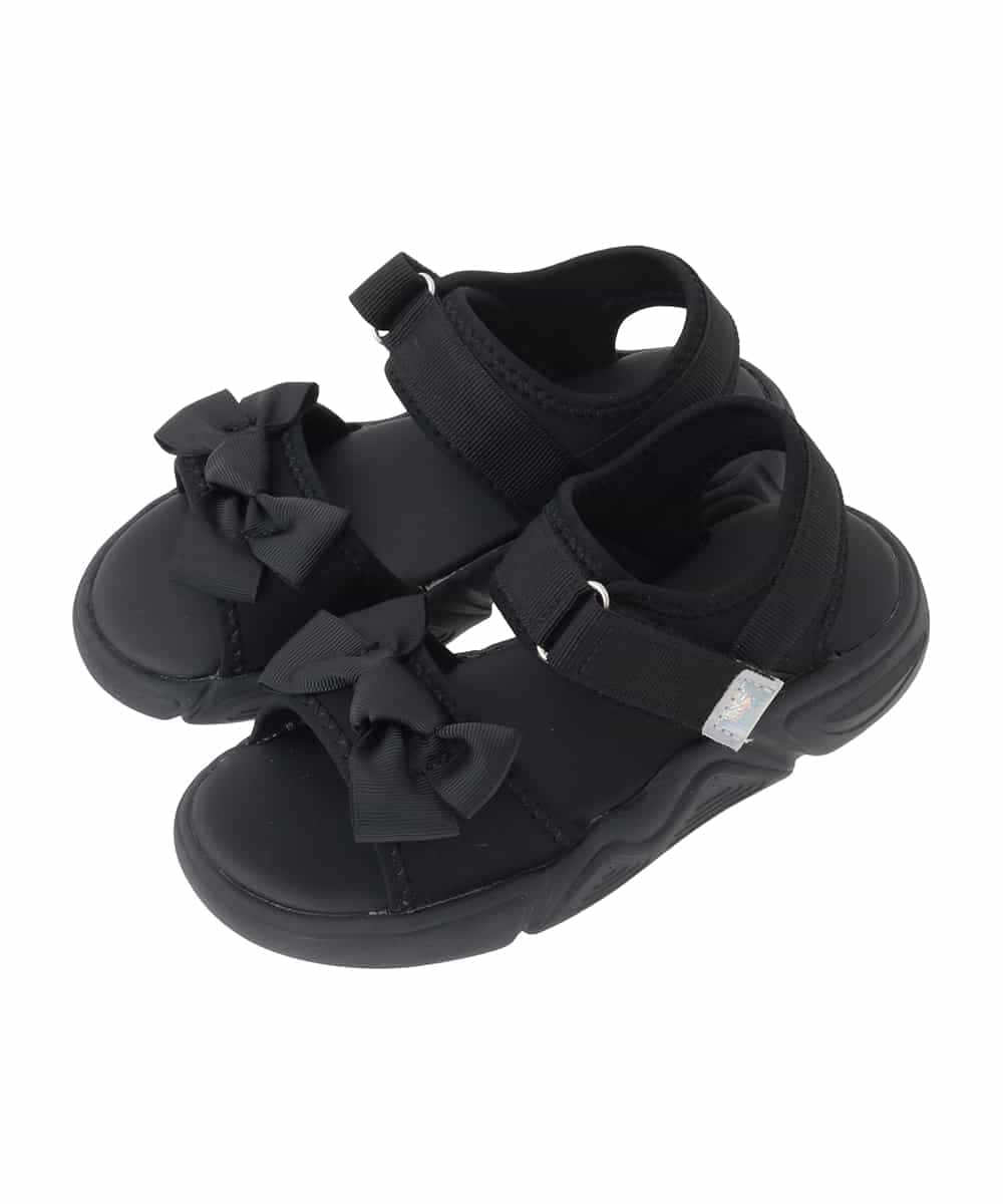 KG6GD12039 a.v.v KIDS(アー・ヴェ・ヴェ) 【19-24cm】[大人気商品/26SS新作/KIDS]リボンスポサン ブラック