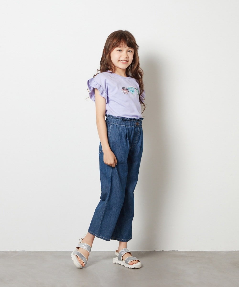 KG6GS22044 a.v.v KIDS(アー・ヴェ・ヴェ) [KIDS]ラメストラップサンダル ブラック