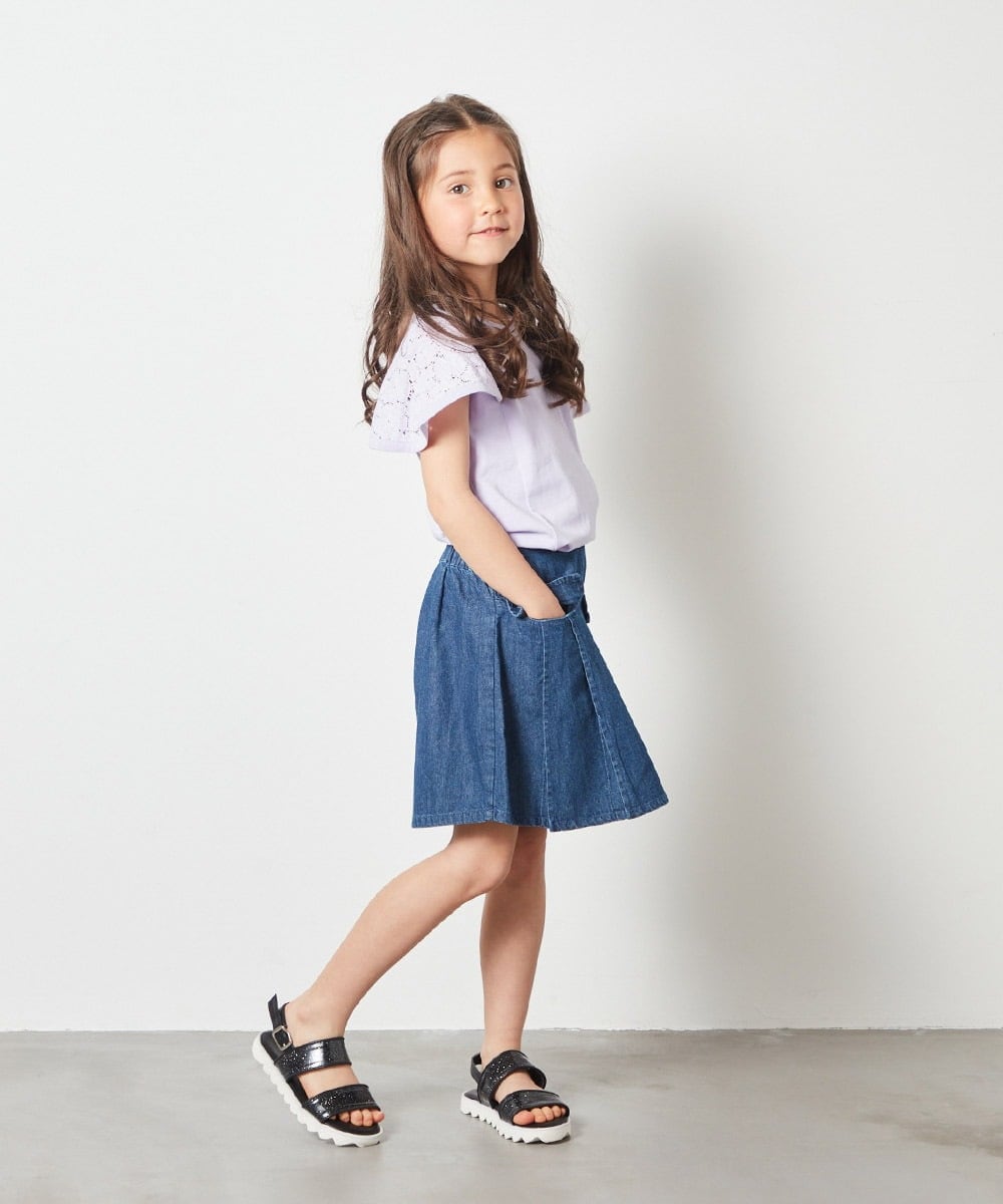 KG6GS22044 a.v.v KIDS(アー・ヴェ・ヴェ) [KIDS]ラメストラップサンダル ブラック