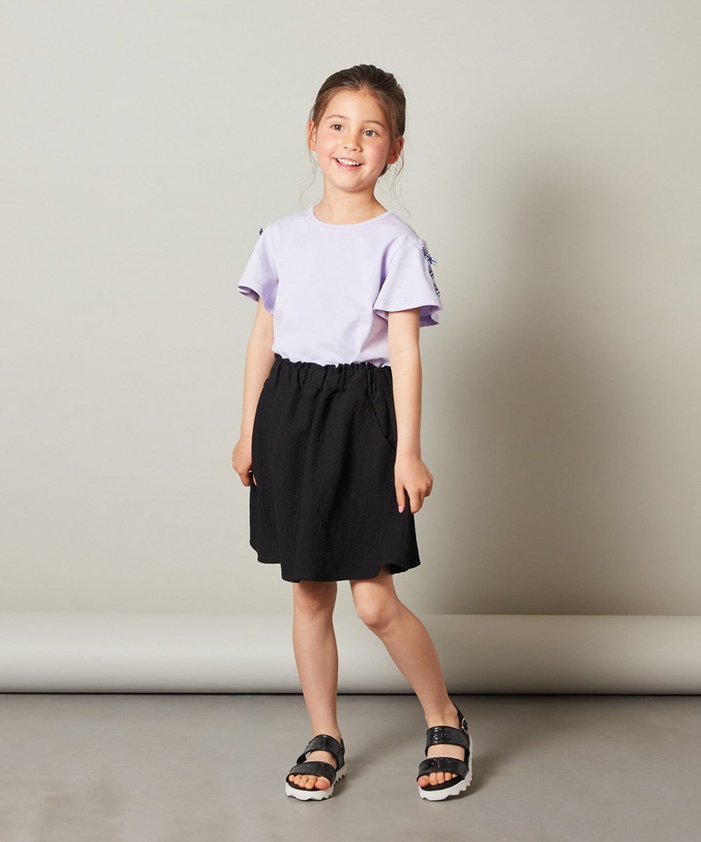 KG6GS22044 a.v.v KIDS(アー・ヴェ・ヴェ) [KIDS]ラメストラップサンダル ブラック