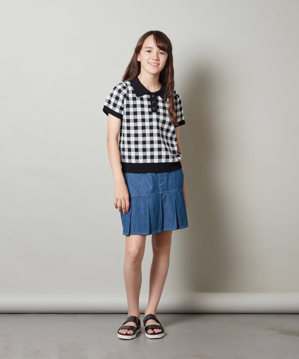KG6GS22044 a.v.v KIDS(アー・ヴェ・ヴェ) [KIDS]ラメストラップサンダル ブラック