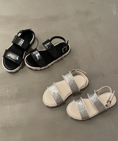 KG6GS22044  [KIDS]ラメストラップサンダル