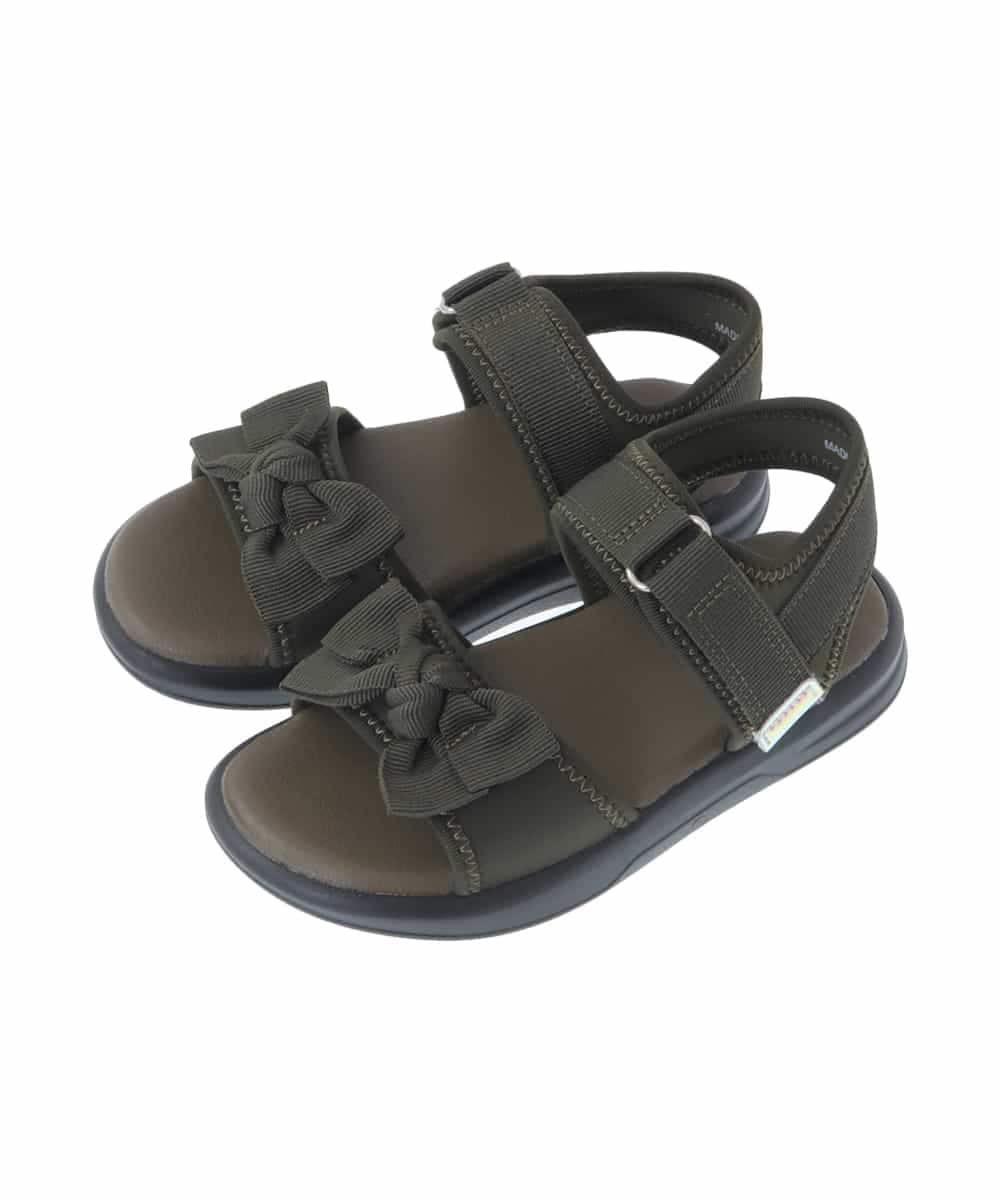KG6GV22034 a.v.v KIDS(アー・ヴェ・ヴェ) [17-23cm]リボン付きスポーツサンダル[WEB限定サイズ] カーキ