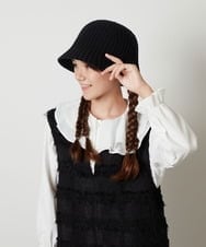 KG7AV10029 a.v.v KIDS(アー・ヴェ・ヴェ) [KIDS]リブニットバケットハット ブラック