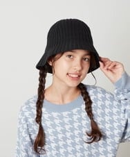 KG7AV10029 a.v.v KIDS(アー・ヴェ・ヴェ) [KIDS]リブニットバケットハット ブラック