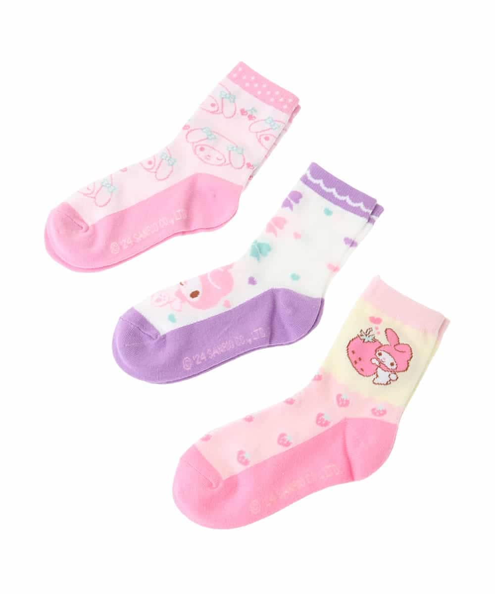 KGLAA01012 a.v.v KIDS(アー・ヴェ・ヴェ) [KIDS]【マイメロディ】3Pソックスセット ラベンダー