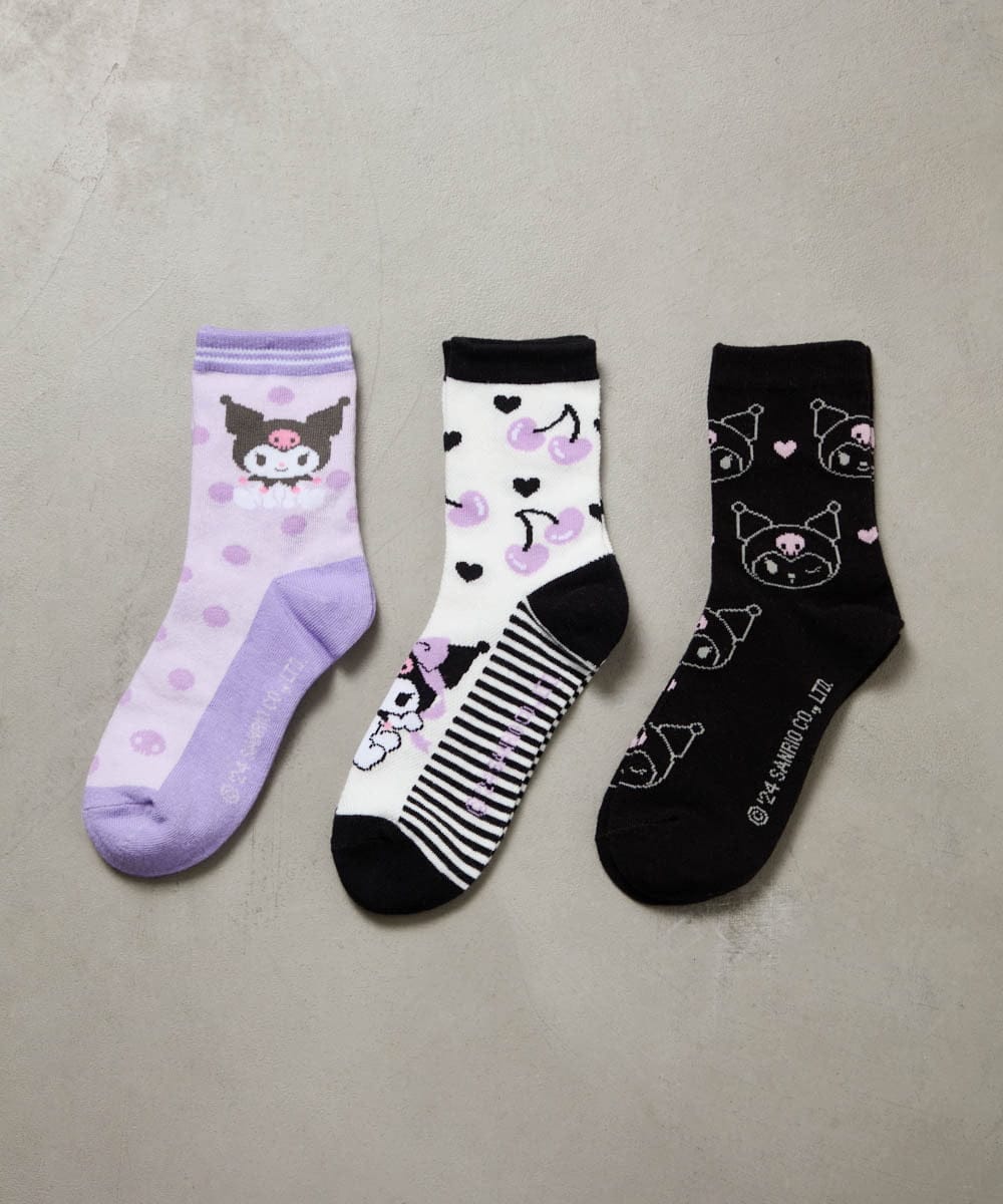KGLAA02012 a.v.v KIDS(アー・ヴェ・ヴェ) [KIDS]【クロミ】3Pソックスセット ラベンダー
