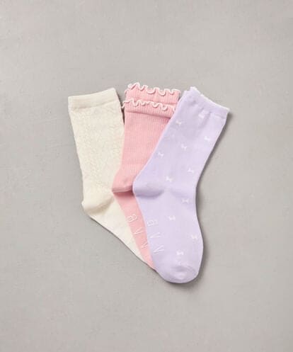 KGLAD02014 a.v.v KIDS [KIDS]【3点セット】キューティーアソートソックス