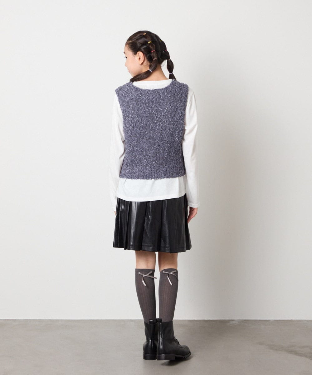 KGLAD03007 a.v.v KIDS(アー・ヴェ・ヴェ) [KIDS]リボンハイソックス ブラック