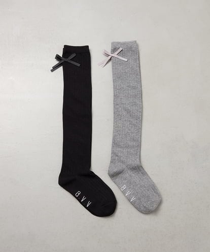 KGLAG33009 a.v.v KIDS [KIDS]【19-21/22-24cm】リボンニーハイソックス
