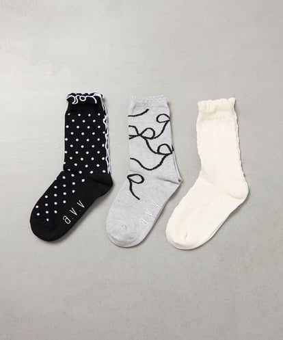 KGLAG34014 a.v.v KIDS [KIDS]【19-21/22-24cm】フェミニン3足セット