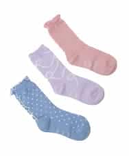 KGLAG34014 a.v.v KIDS(アー・ヴェ・ヴェ) [KIDS]【19-21/22-24cm】フェミニン3足セット ピンク