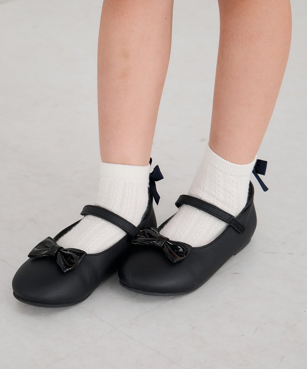 KGLCD02009 a.v.v KIDS(アー・ヴェ・ヴェ) [16-18cm/19-21cm]【セレモニー】リボン付きショートソックス ホワイト