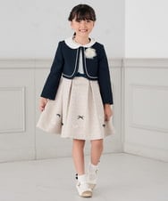 KGLCD02009 a.v.v KIDS(アー・ヴェ・ヴェ) [16-18cm/19-21cm]【セレモニー】リボン付きショートソックス ホワイト
