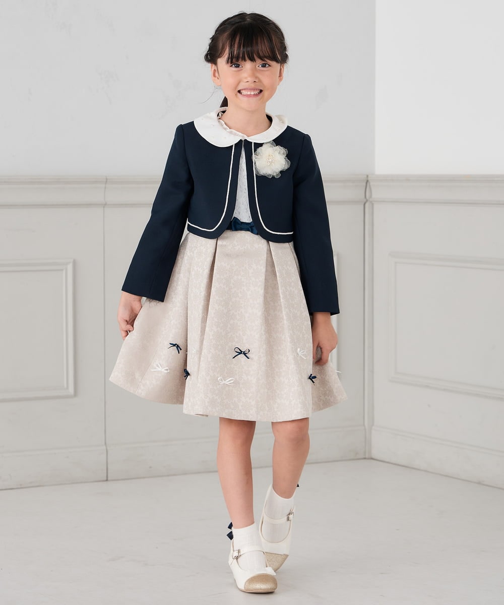 KGLCD02009 a.v.v KIDS(アー・ヴェ・ヴェ) [16-18cm/19-21cm]【セレモニー】リボン付きショートソックス ホワイト