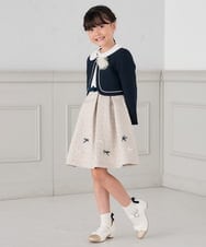 KGLCD02009 a.v.v KIDS(アー・ヴェ・ヴェ) [16-18cm/19-21cm]【セレモニー】リボン付きショートソックス ホワイト