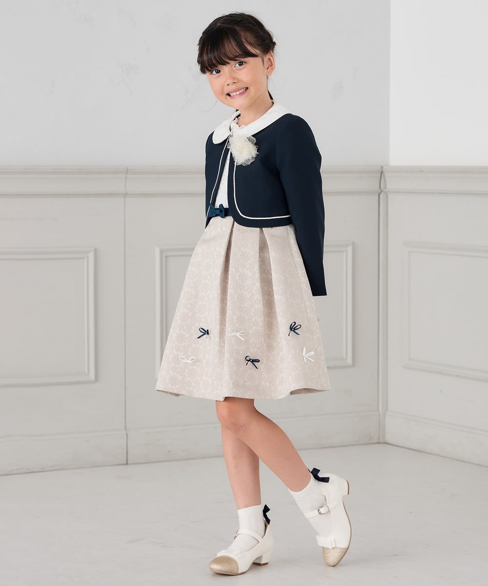 KGLCD02009 a.v.v KIDS(アー・ヴェ・ヴェ) [16-18cm/19-21cm]【セレモニー】リボン付きショートソックス ホワイト