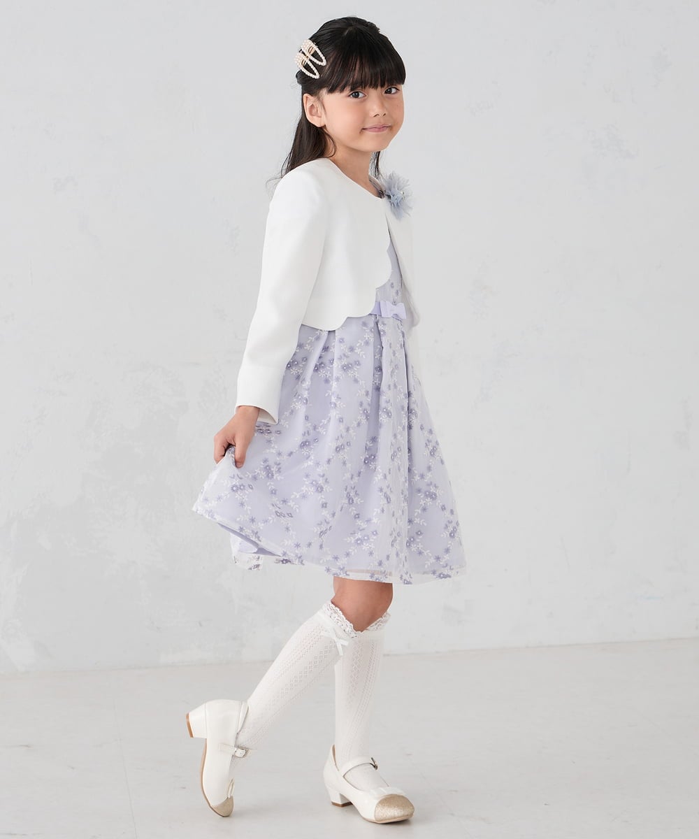 KGLCD03014 a.v.v KIDS(アー・ヴェ・ヴェ) [16-18cm/19-21cm]【セレモニー】フリルリボンハイソックス ホワイト