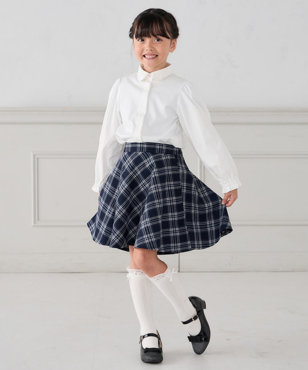 KGLCD03014 a.v.v KIDS(アー・ヴェ・ヴェ) [16-18cm/19-21cm]【セレモニー】フリルリボンハイソックス ホワイト