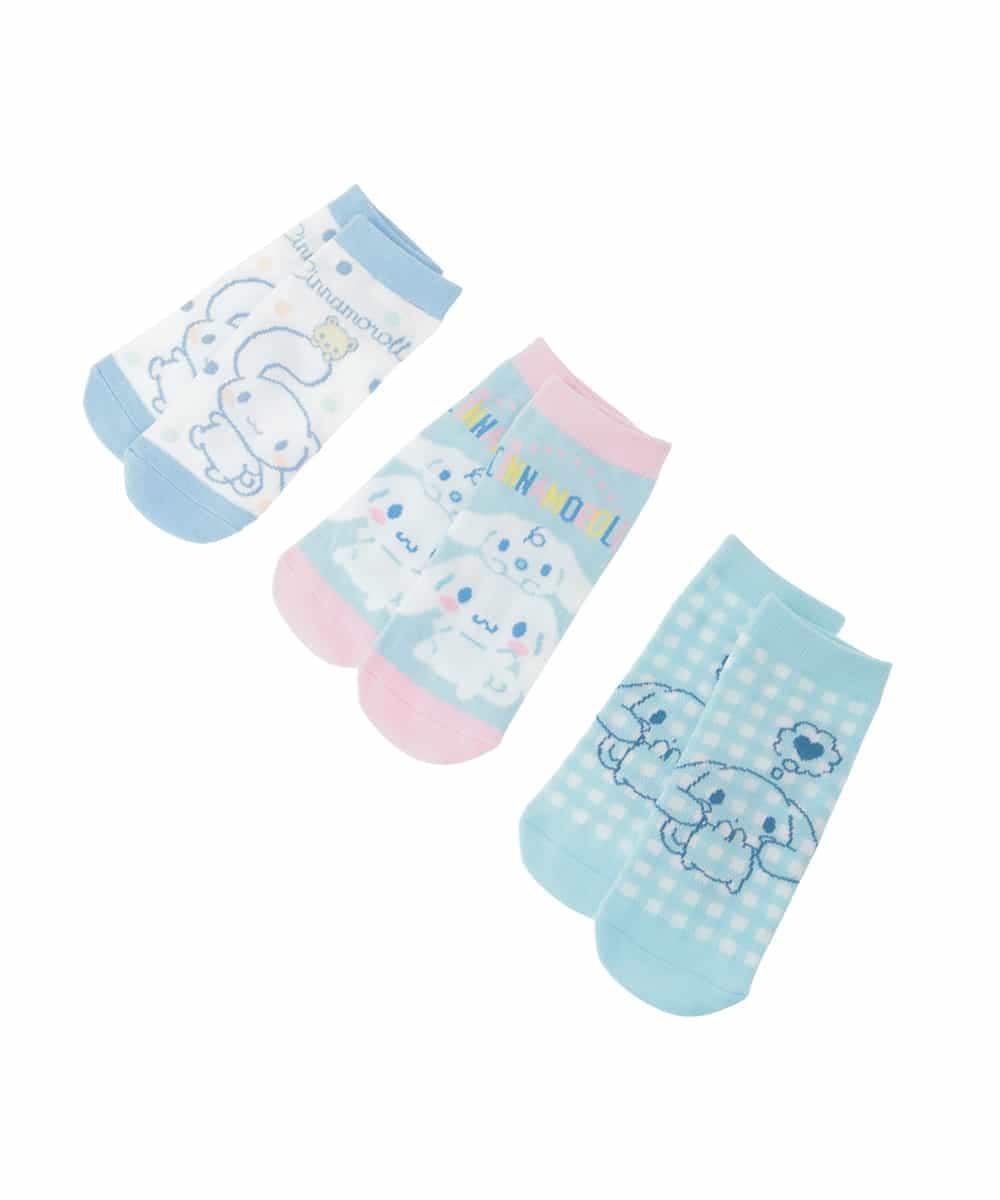KGLED01012 a.v.v KIDS(アー・ヴェ・ヴェ) [KIDS]【シナモロール】３点セットアソートソックス ライトブルー