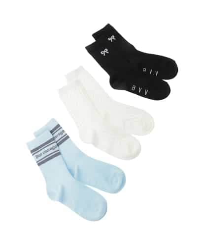 KGLGD10014 a.v.v KIDS 【19-21/22-24cm】【3点セット】アソートソックス