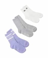 KGLGD10014 a.v.v KIDS(アー・ヴェ・ヴェ) 【19-21/22-24cm】【3点セット】アソートソックス ラベンダー